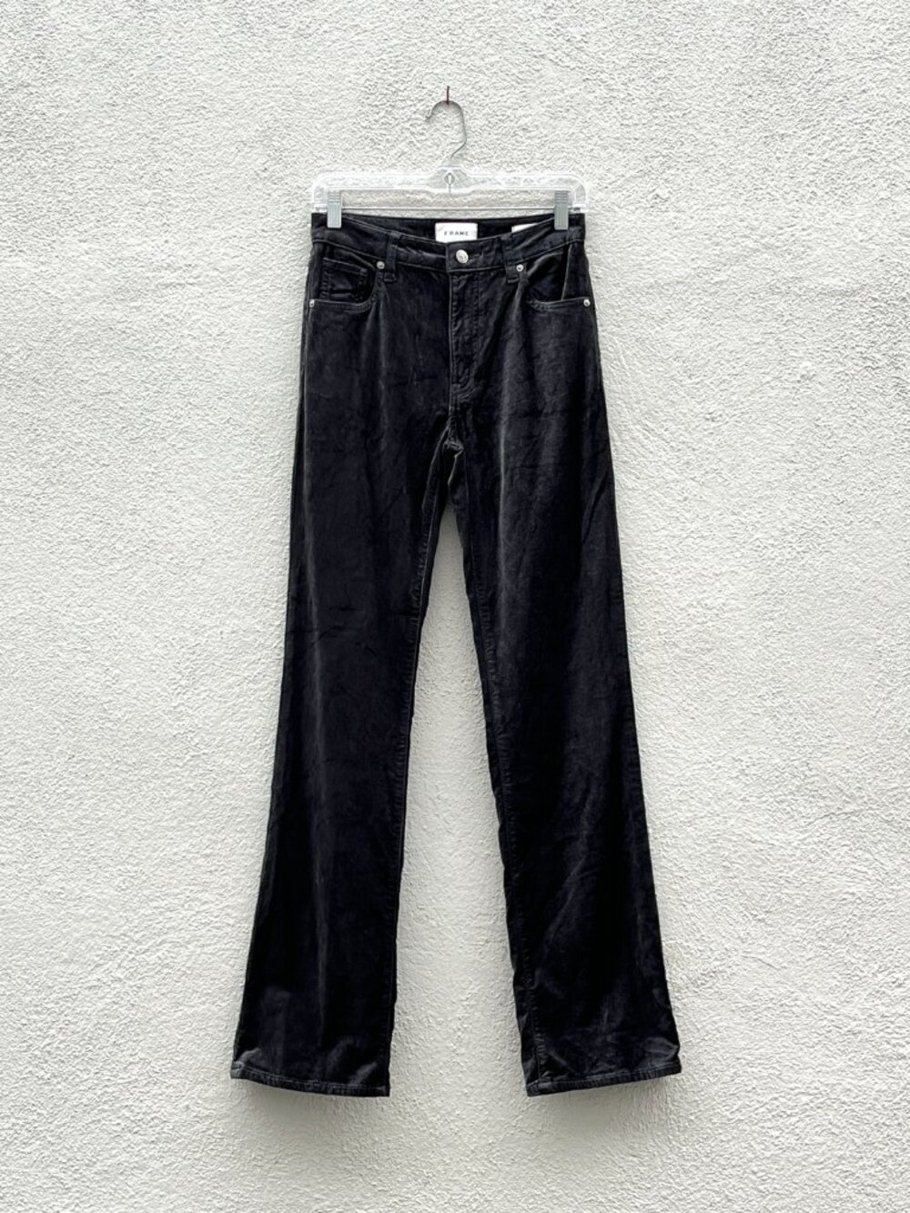 Women's Frame Denim The Reboot Smoke Green Velvet Bootcut Pants 28"W